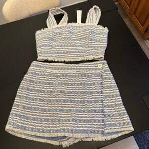 House of Harlow 1960 Blue and White Skirt Set